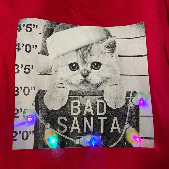Zoe + Liv | Sweaters | Light Up Bad Santa Kitty Sweater | Poshmark